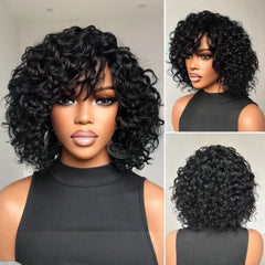 Wig Combo 10-Pixie Curly Wig+Straight Bob Wig